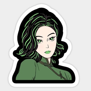 Vector Girl Grenn Sticker